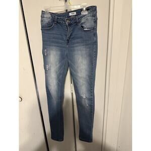 Kensie Jeans Womens Size 2/26 Knockout Skinny Mid Rise Distressed Stretch